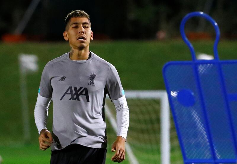 Liverpool's Roberto Firmino during training ahead of their Fifa Club World Cup semi-final against Mexico's Monterrey. Reuters
