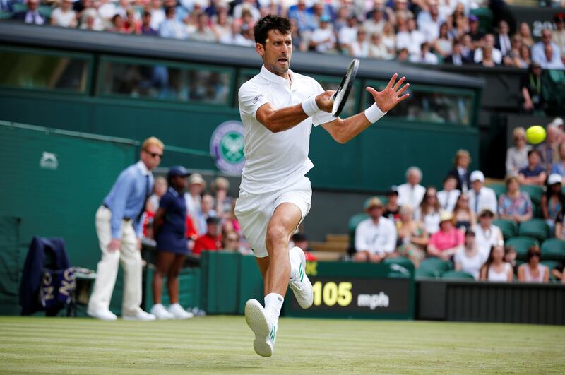 Three-time Wimbledon champion Novak Djokovic takes on Adam Pavlasek first on Court 1.  Matthew Childs / Reuters