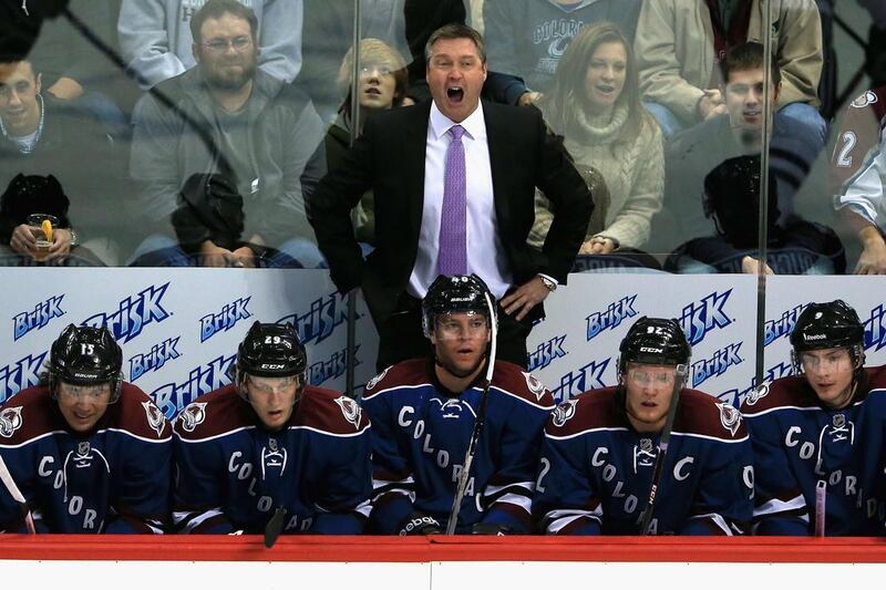 Colorado Avalanche coach Patrick Roy has his team playing at a high level and his employers wondering when his next outburst will occur. Doug Pensinger / Getty Images