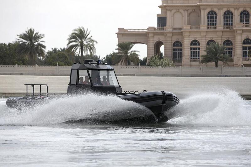 An American-made ASIS aluminium jet boat is presented during a Navdex live demo. Silvia Razgova / The National