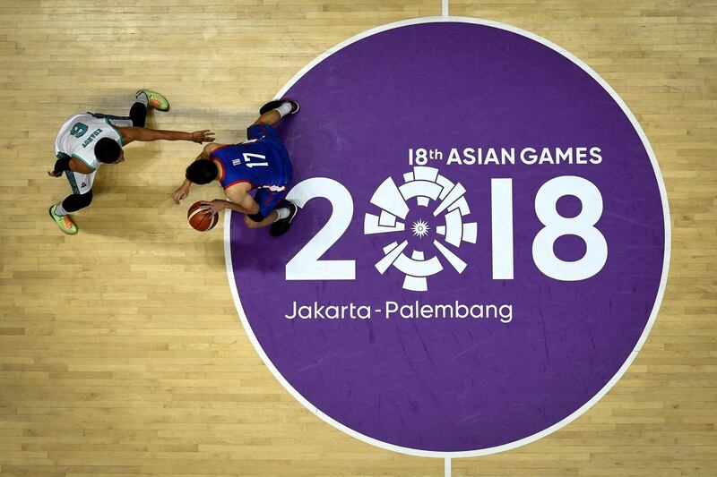 Basketball action between the Philippines and Kazakhstan during the 2018 Asian Games in Jakarta. AFP Photo