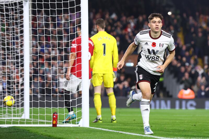 Daniel James celebrates after scoring for Fulham. Getty