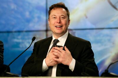 Elon Musk founder, CEO, and chief engineer/designer of SpaceX speaks during a news conference after a Falcon 9 SpaceX rocket test flight to demonstrate the capsule's emergency escape system at the Kennedy Space Center in Cape Canaveral, Fla., Sunday, Jan. 19, 2020. (AP Photo/John Raoux)