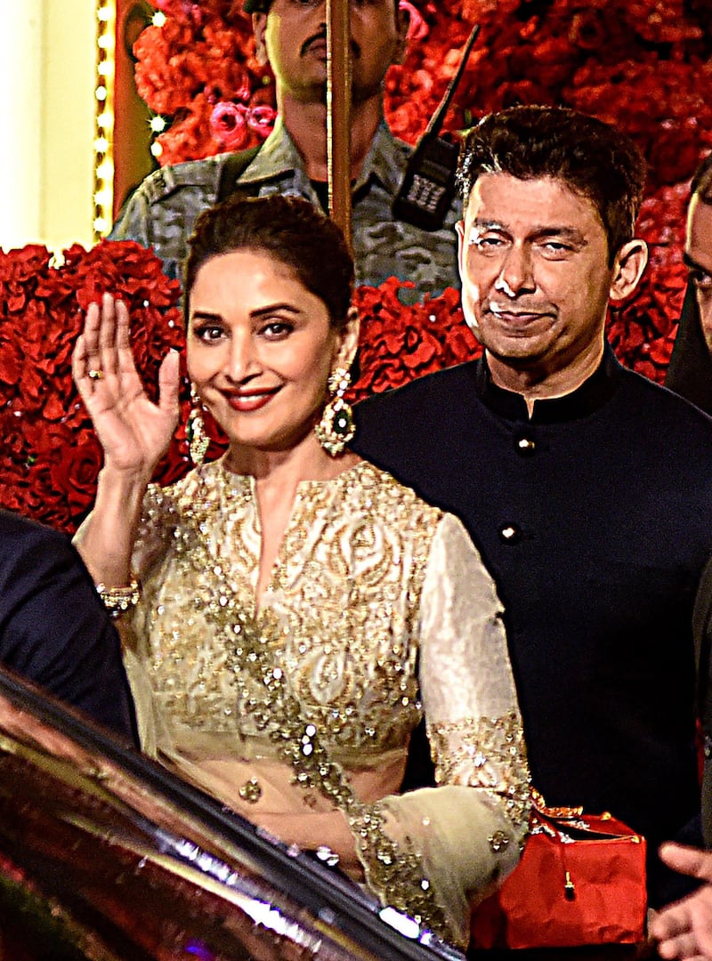 Bollywood actress Madhuri Dixit Nene with her husband Shriram Madhav Nene. AFP