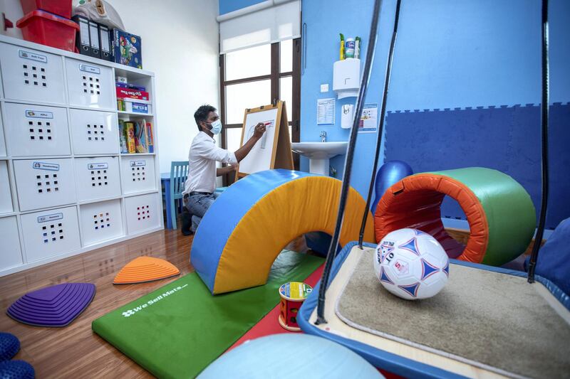 Mayssoun Jaber, Clinical Manager  at Kids First Medical Center in Khalifa City, Abu Dhabi. May 9,2021.  Victor Besa / The National.
Reporter:  Nick Webster for News