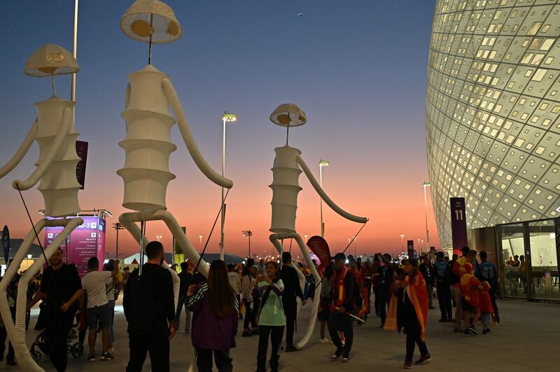 Fans in party mode as they arrive for Spain v Costa Rica. EPA