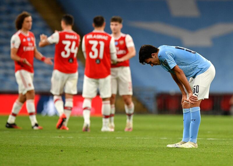 Manchester City's Eric Garcia after the  semifinal. AP