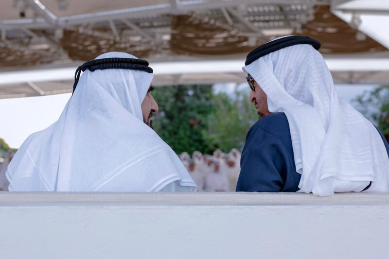 Sheikh Mohamed and Sheikh Mohammed bin Rashid, at the Sea Palace. Dubai Media Office 