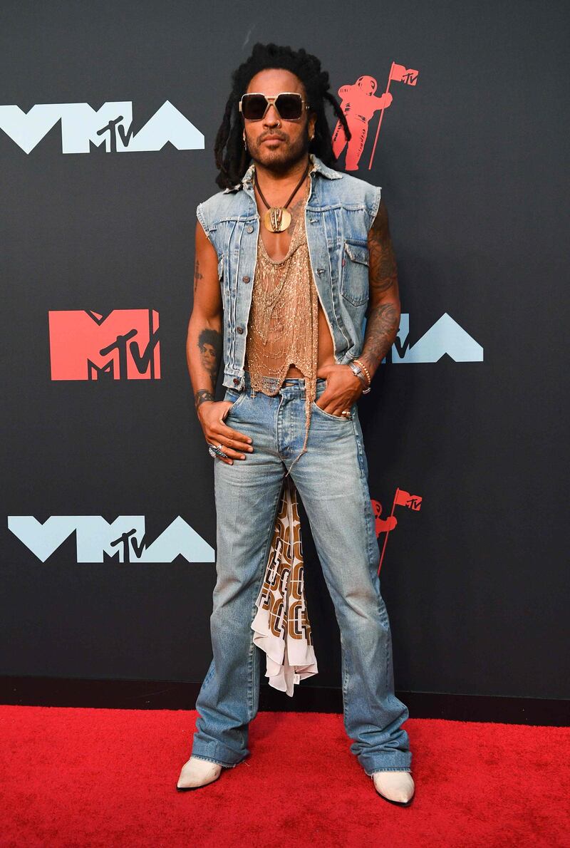 Lenny Kravitz arrives at the MTV Video Music Awards on Monday, August 26. AFP