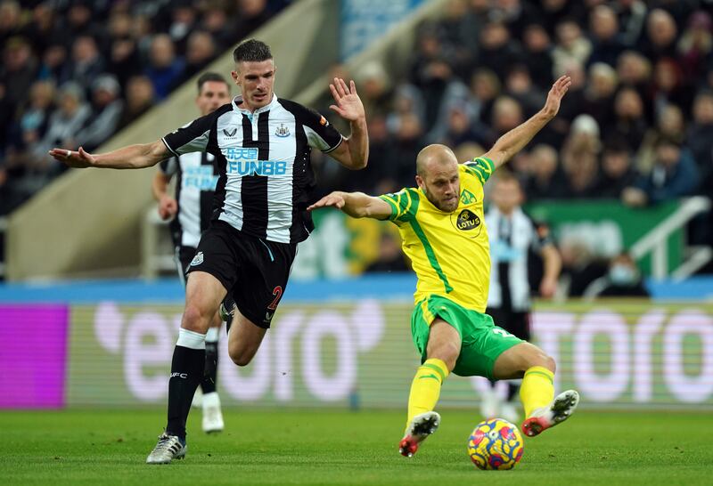 Ciaran Clark – 0: Back in team for suspended captain Jamaal Lascelles but gave ball away to Pukki, hauled down the Finnish striker as he headed for goal and was sent-off for a professional foul after 10 minutes. Catastrophic decision-making from the Irish defender. PA