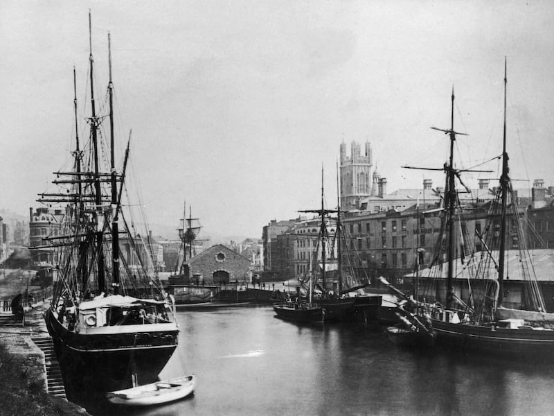 Ships in Bristol harbour, circa 1880
