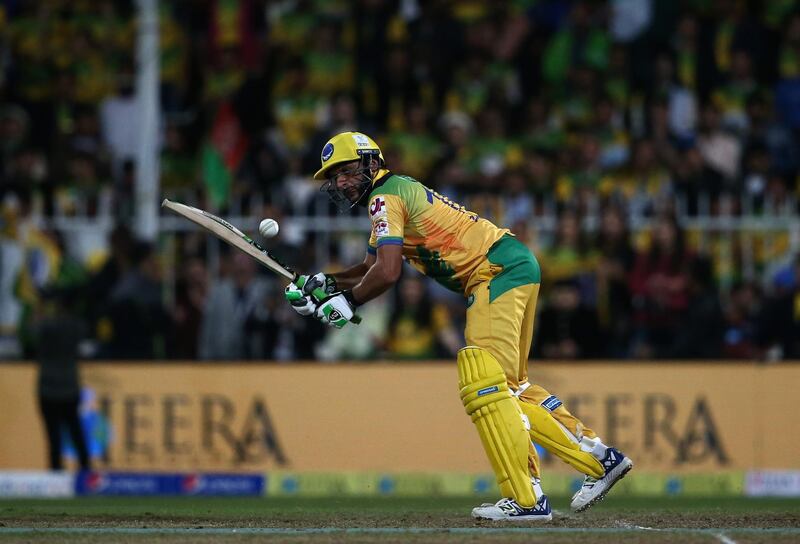 7 Shahid Afridi (Pakhtoons) This tournament was always going to be all about the darling of Sharjah, right down to the fact he wears 10 on his back. A hat-trick with his first three balls just confirmed it. Francois Nel / Getty Images