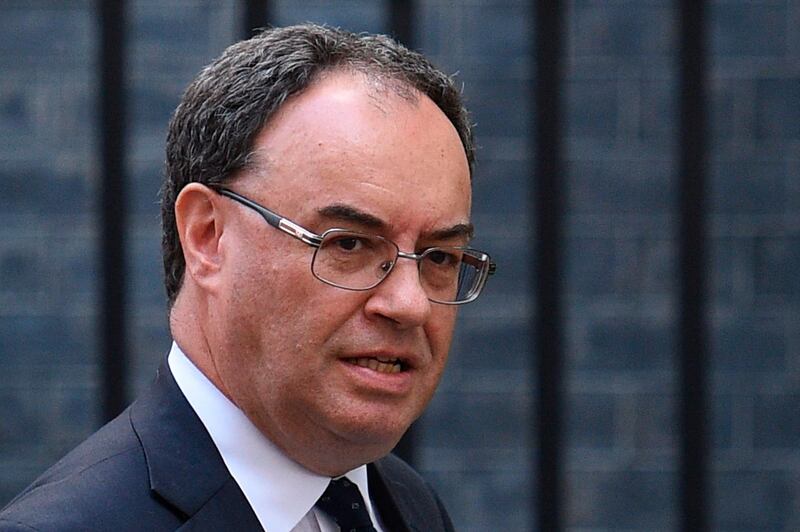 (FILES) In this file photo taken on September 05, 2019 Chief Executive Officer of the Financial Conduct Authority Andrew Bailey leaves 10 Downing Street in central London. Bailey was on December 20, 2019, announced as the next Governor of Britain's Bank of England. / AFP / Oli SCARFF                          
