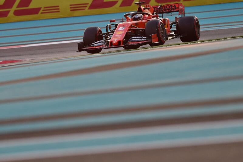 Ferrari's Sebastian Vettel at the Yas Marina Circuit on Saturday. AFP