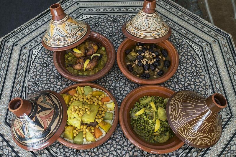 Some of the dishes available at Moroccan Taste restaurant, which opened in Dubai in 2012. Mona Al Marzooqi / The National 