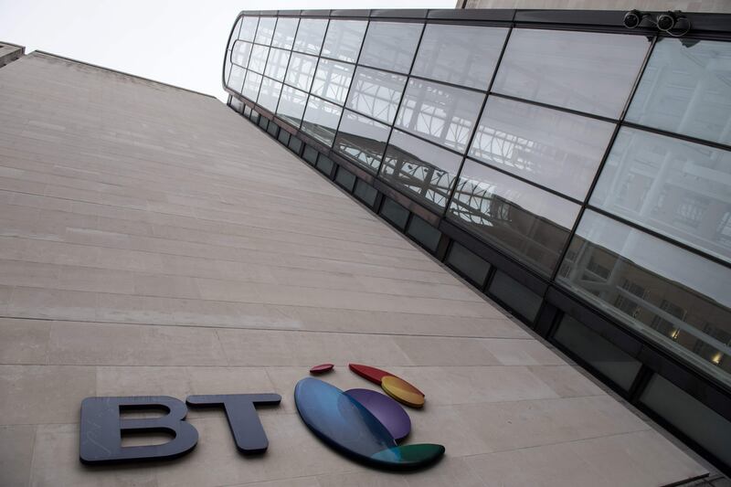 The British Telecom (BT) headquarters in central London. BT said today it will axe jobs after posting sliding profits in a 'challenging' year that saw it hurt by an accounting scandal in Italy. Chris J Ratcliffe / AFP

