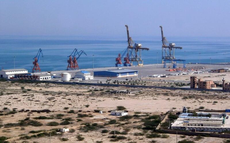 Gwadar port in Pakistan is a key part of the Pakistan China Economic Corridor. Behram Baloch / AFP