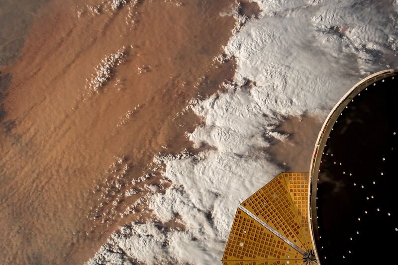 Sultan Al Neyadi shares images of sandstorm in Sahara Desert from space