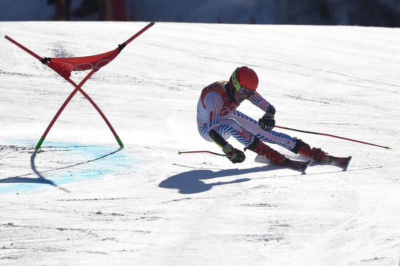 USA's Mikaela Shiffrin competes in the Women's Giant Slalom at the Yongpyong Alpine Centre. Martin Bernetti / AFP