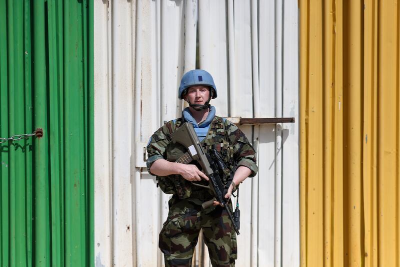 A member of Ireland's UN peacekeeping detachment in Lebanon
