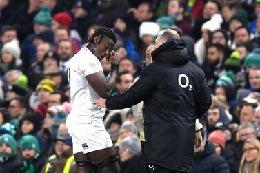 Maro Itoje, left, went off injured for England in their victory against Ireland. Getty 