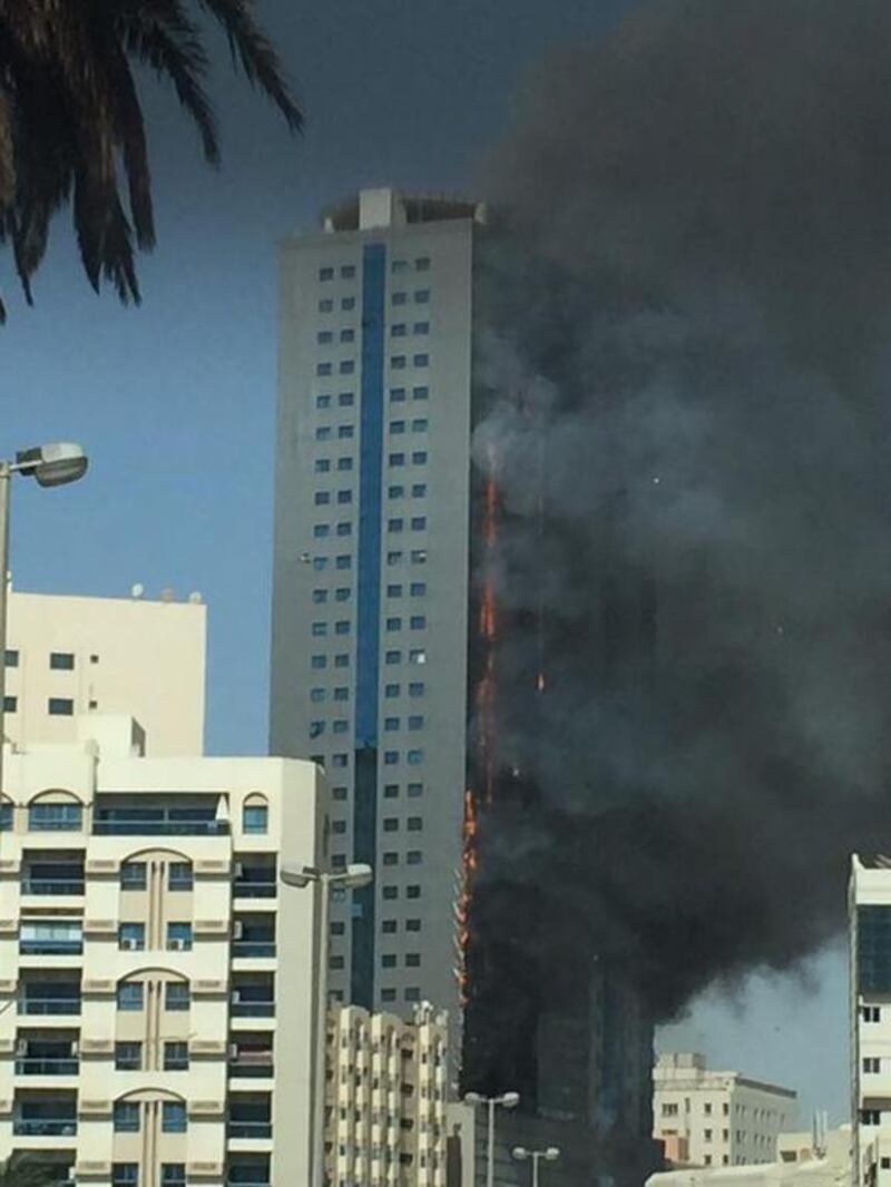 It is believed that 19 people were treated for smoke inhalation and 200 families were left homeless and are being cared for by Emirates Red Crescent. Courtesy Sharjah Civil Defence
