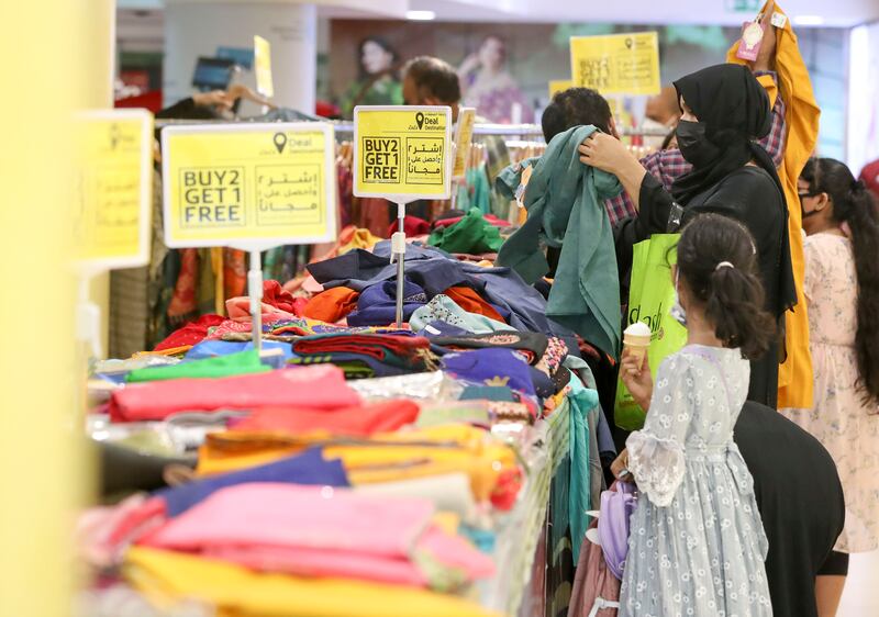 Eid Al Adha shoppers at Al Wahda Mall in Abu Dhabi.