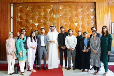 Dr Sultan Al Jaber met members of the Cop28 International Youth Climate Delegates Programme in Islamabad. Wam