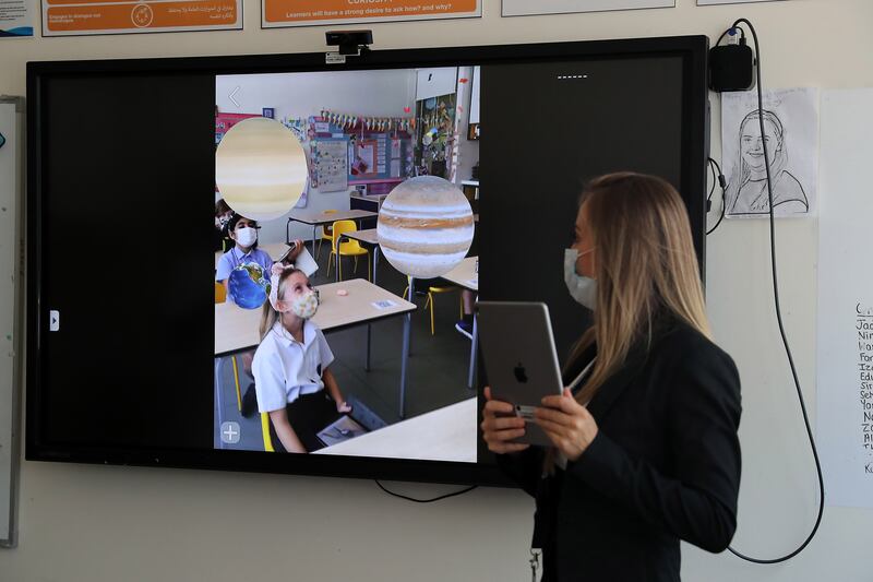 Gems Metropole School in Dubai has brought augmented reality into the classroom, using cutting-edge digital tools to allow for a greater understanding of the world. All images by Pawan Singh / The National