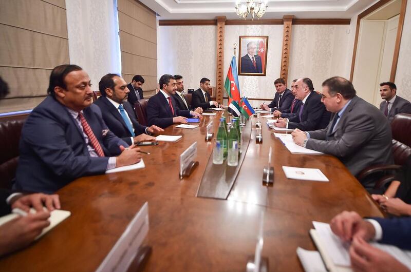 During the meeting with Sheikh Abdullah, Ilham Aliyev, President of Azerbaijan, said exempting Emiratis from visa entry requirements increased tourism numbers. Wam