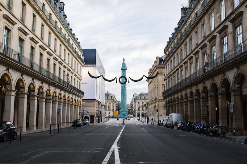 A traffic free street leading to Place Vendome luxury retail area in Paris. Bloomberg
