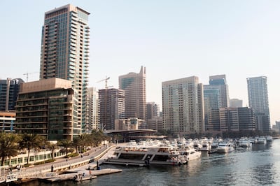 DUBAI, UNITED ARAB EMIRATES, OCTOBER 12, 2016. Yachts infront of Dubai Marina Yacht Club. Photo: Reem Mohammed (Section: NA) Job ID 41938 *** Local Caption ***  RM_20161012_MARINA_005.JPG