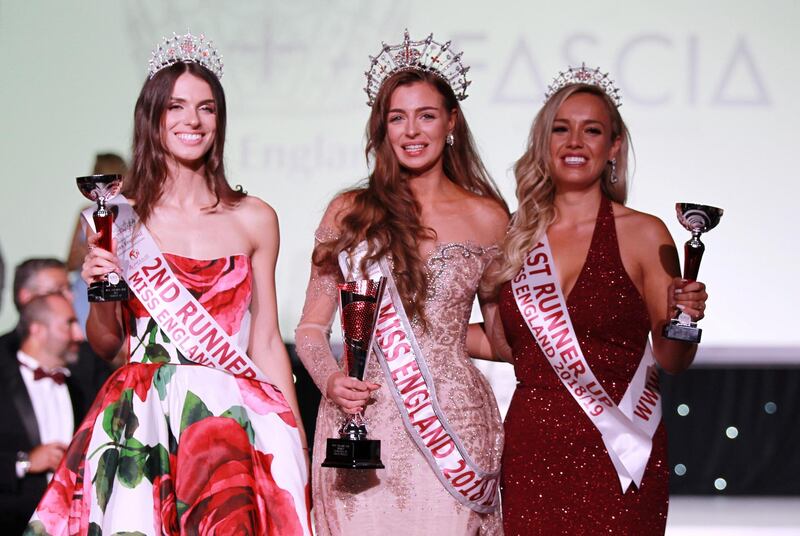 Mandatory Credit: Photo by Graham Stone/Shutterstock (9858455cj)
#18 Fatime Gashi Miss Manchester 2018, #4 Alisha Cowie Miss Newcastle 2017, #22 Jen Atkin Miss Scunthorpe 2018
 #4 Alisha Cowie Miss Newcastle 2017,WINS MISS ENGLAND
Miss England finals, Kelham Hall & Country Park, Nottinghamshire, UK - 04 Sep 2018