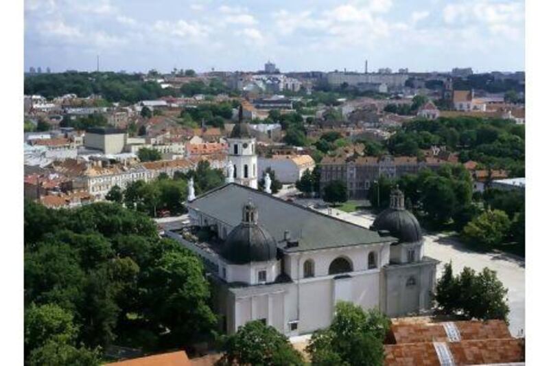 A bird's-eye view of the Old Town in Vilnius. The mix of architecture, cultures and languages tells the story of the Lithuanian capital through different periods in history. Getty Images