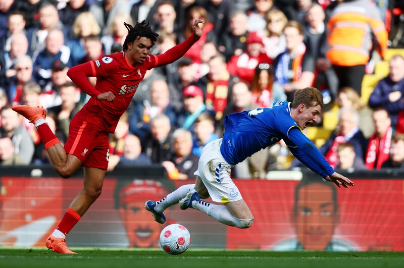 Anthony Gordon 7 - The 21-year-old ran at the defence and got into the space behind Alexander-Arnold. He should have been awarded a penalty after a clumsy challenge by Matip. Everton’s best player by far. 


Getty