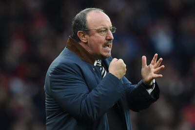 epa06394083 Newcastle manager Rafa Benitez reacts  during the English Premier league game between Arsenal and Newcastle United at the Emirates stadium in London, Britain, 16 December 2017.  EPA/FACUNDO ARRIZABALAGA EDITORIAL USE ONLY. No use with unauthorized audio, video, data, fixture lists, club/league logos or 'live' services. Online in-match use limited to 75 images, no video emulation. No use in betting, games or single club/league/player publications