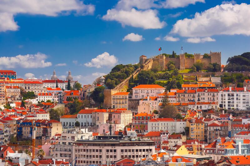 JT6ARG Historical centre of Lisbon on sunny day, Portugal. kavalenkava volha / Alamy Stock Photo