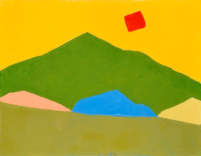 Etel Adnan's 'Landscape', 2014, was one of 1600 works donated by Claude & France Lemand to the Institut du Monde Arabe. Photo: Etel Adnan