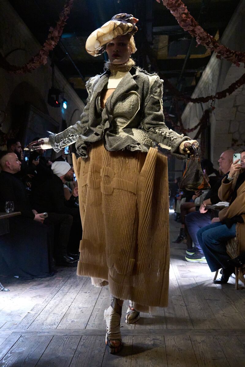 The Maison Margiela spring haute couture 2024 collection by John Galliano is about decay, with pieces made from leftovers. Photo: Maison Margiela
