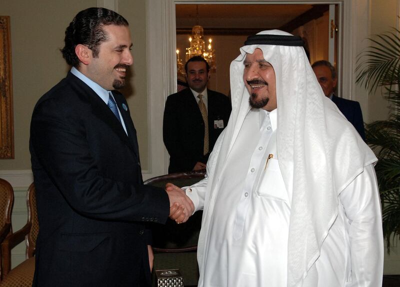 With then Saudi Crown Prince Sultan bin Abdul Aziz, in 2005, at the UN in New York.