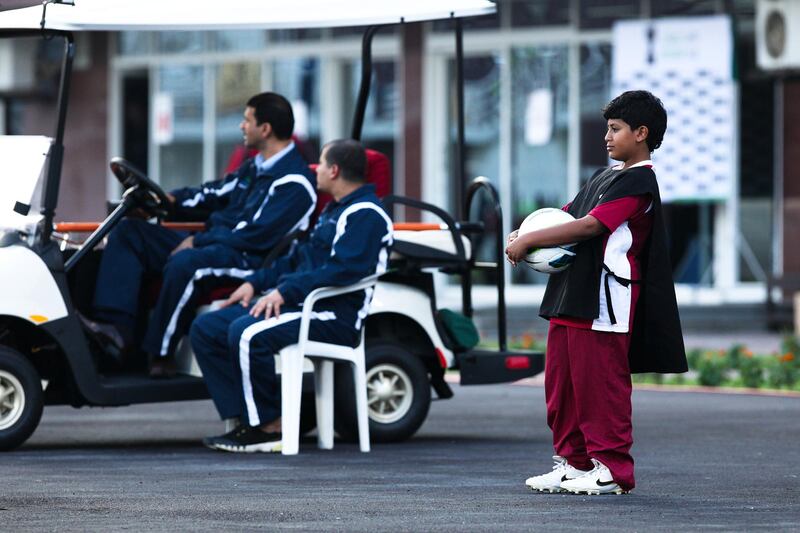 Abu Dhabi, UAE, November 12, 2012:

Al Wahda faced off agianst Dubai tonight and prevaled 2-1 to end the season on a positive note.

An Al Wahda ballboy watches his team.

Lee Hoagland/The National



