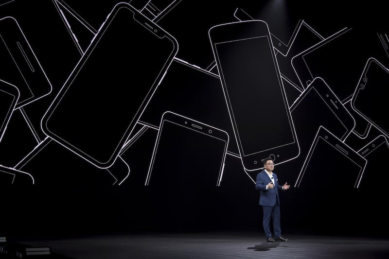 DJ Koh, president of mobile communications at Samsung, speaks during the Samsung Unpacked launch event in San Francisco, California. Bloomberg