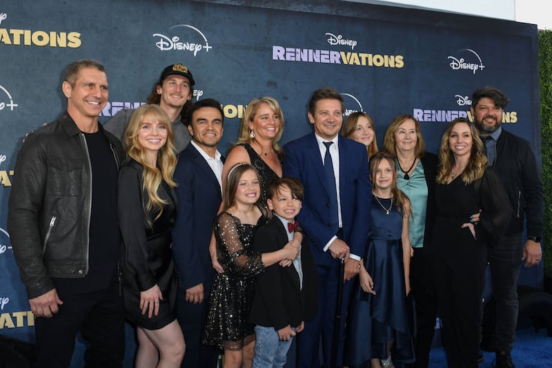 Renner was surrounded by his family and friends on the Rennervations red carpet. AFP 