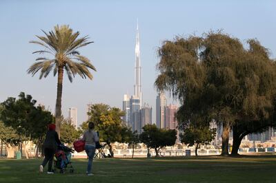 DUBAI, UNITED ARAB EMIRATES - Jan 2, 2018. 
Burj Khalifa seen from Safa Park.

(Photo by Reem Mohammed/The National)

Reporter: 

Section: NA