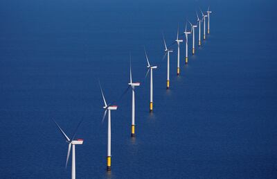 The Walney Extension offshore wind farm operated by Orsted off the coast of Blackpool. Reuters