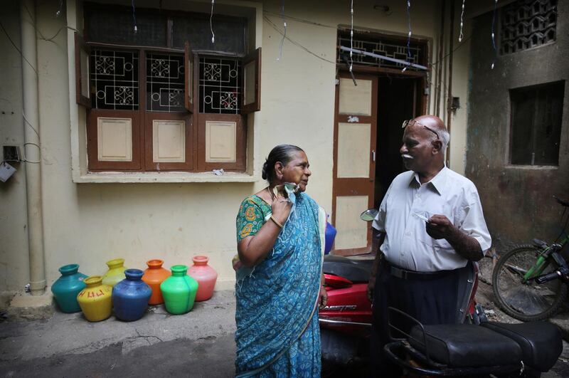 With water collected during the two-month rainy period, Devarajan and Padmini – as well as the other residents of their building – have no issue with water, but they’re still careful. AP