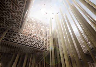 Sweden's pavilion at Expo 2020 Dubai is themed around a forest.