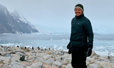 Writer/Director Brian Armstrong led the 45-day Planet of the Whales expedition to Antarctica. (National Geographic for Disney+/Hayes Baxley)
