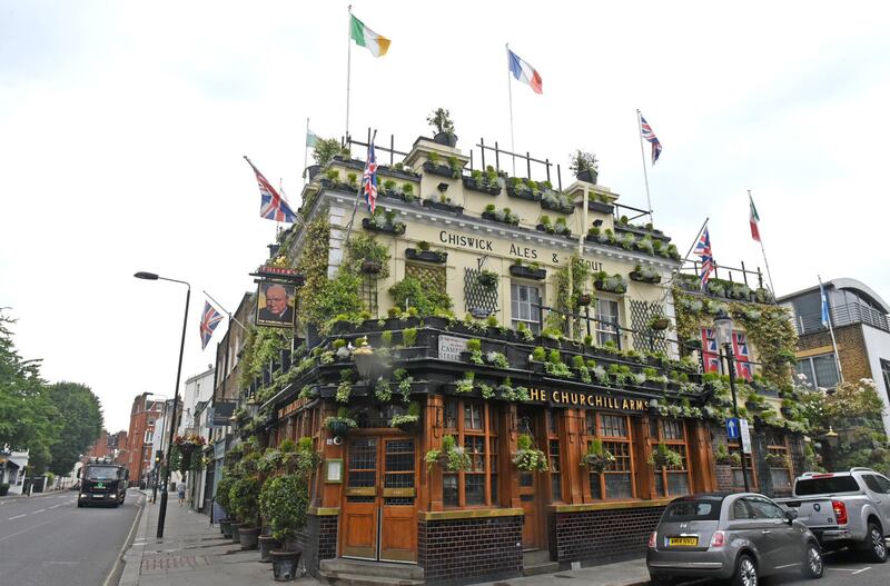 Editorial use ONLY. No model release available. NO UNPAID USE.
Mandatory Credit: Photo by Philip Sharkey/TGS Photo/Shutterstock (10677936af)
General view of The Churchill Arms public house in Kensington, closed for business during the coronavirus pandemic and lockdown
London COVID-19, News, London, UK - 12 Jun 2020