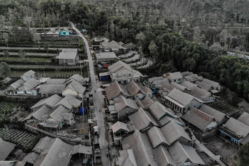 Houses covered with volcanic ash after an eruption of Mount Merapi volcano in Central Java province, Indonesia. Reuters